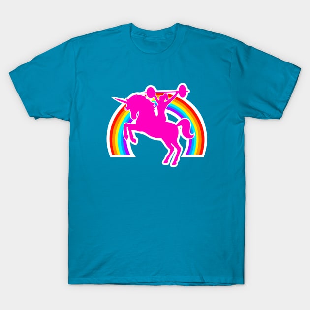 Barbell Girl, barbell unicorn, gym girl T-Shirt by TimAddisonArt